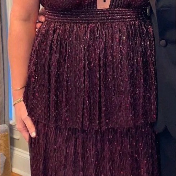 Sabina Musayev Backless Burgundy Layered Dress - Picture 3 of 3